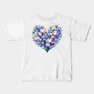 Heart Shaped Flowers Kids T-Shirt